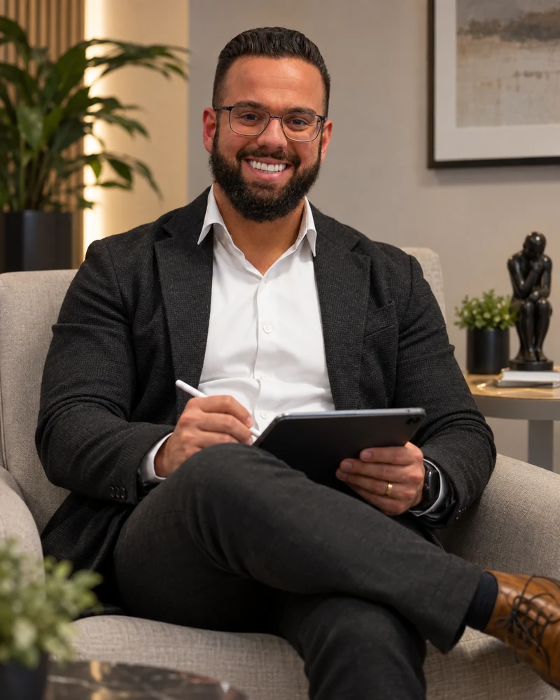 Retrato do Dr. Rafael; imagem de apresentação, não uma captura do vídeo